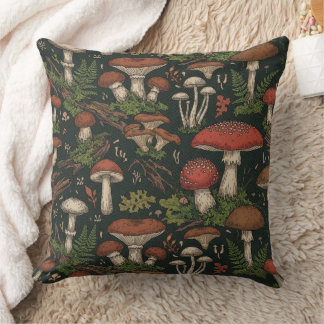 Cojín Decorativo Vintage Mushroom Forest Botanical