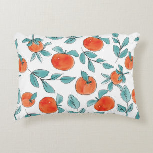 Cojín Decorativo Vintage naranjas modernos ilustrados a mano