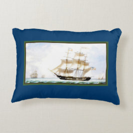 Cojín Decorativo Vintage náutico azul de la marina de alta mar