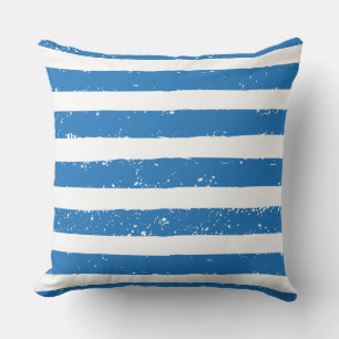 Cojín Decorativo Vintage Náutico Rayas Azules Y Blancas Grunge
