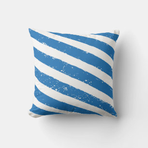 Cojín Decorativo Vintage Náutico Rayas Azules Y Blancas Grunge