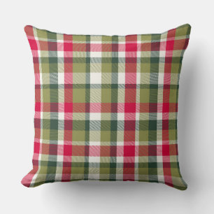 Cojín Decorativo Vintage navidad de color rojo y verde oliva