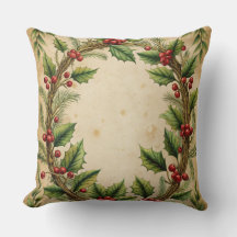 Vintage Navidad Pillow - Diseño de vacaciones retr