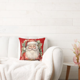 Cojín Decorativo Vintage Navidad Santa Claus Sonriendo