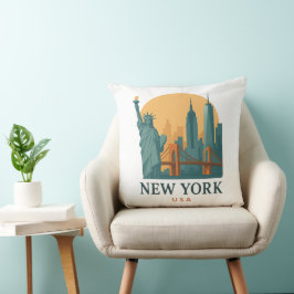 Cojín Decorativo Vintage New York City – Minimalist Travel