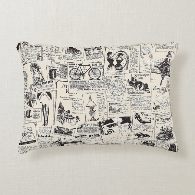 Cojín Decorativo Vintage Newspaper  (Anverso)