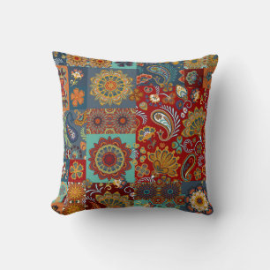 Cojín Decorativo Vintage Paisley Mandala Colorido Parche