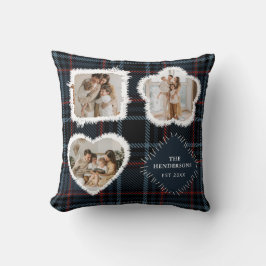 Cojín Decorativo Vintage Patchwork 3 Photo Collage Throw Pillow