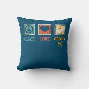 Cojín Decorativo Vintage Peace Love Guinea Pig Guinea Pigs Lover