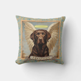 Cojín Decorativo Vintage Personalizado Chocolate Labrador Angel