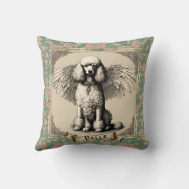 Cojín Decorativo Vintage Personalizado Francés Poodle Angel