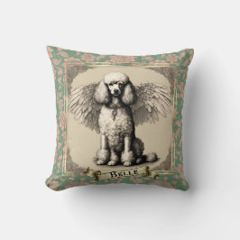 Cojín Decorativo Vintage Personalizado Francés Poodle Angel