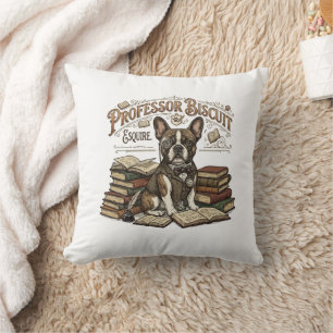 Cojín Decorativo Vintage Profesor Galleta Frenchie Esquire
