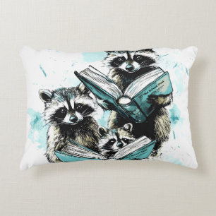 Cojín Decorativo Vintage Raccoon Readers Club