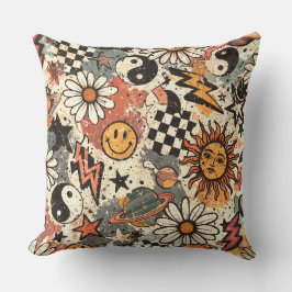Cojín Decorativo Vintage Retro Celestial Grunge Pattern