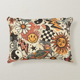 Cojín Decorativo Vintage Retro Celestial Grunge Pattern