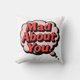 Cojín Decorativo Vintage Retro Comic Pop Art "Mad About You" Though