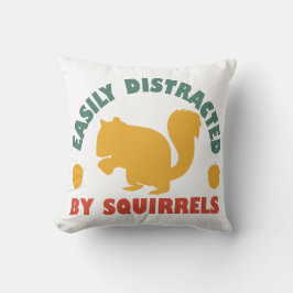 Cojín Decorativo Vintage retro fácilmente distraído por ardillas