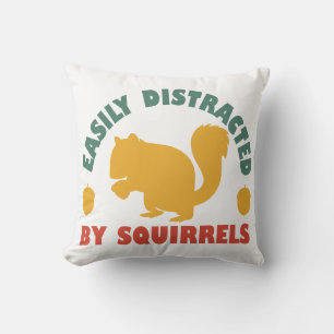 Cojín Decorativo Vintage retro fácilmente distraído por ardillas