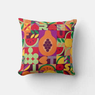 Cojín Decorativo Vintage retro fruta vintage sin soldadura. Abst