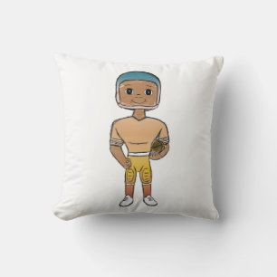 Cojín Decorativo vintage retro jugador de fútbol arcoíris ombre