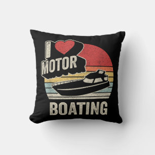 Cojín Decorativo Vintage Retro Me encanta el motor de bote divertid