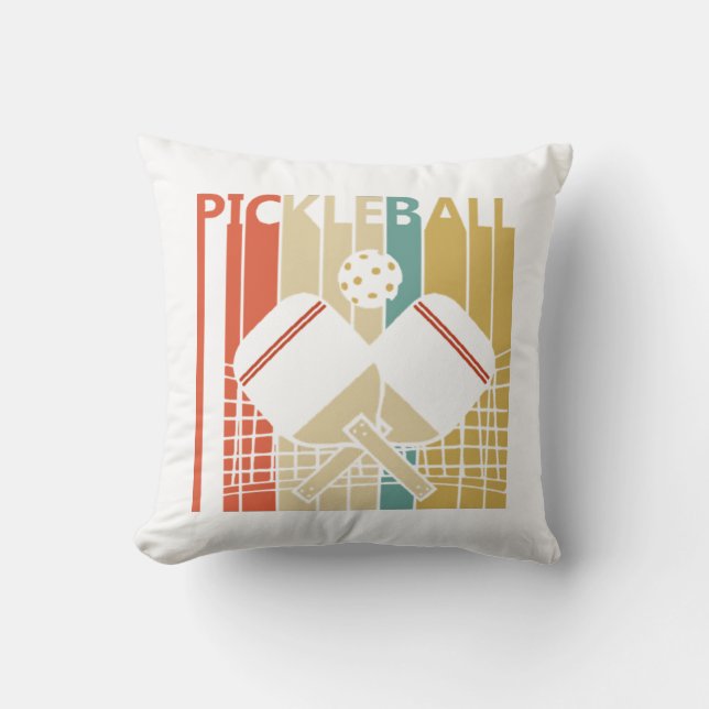 Cojín Decorativo Vintage Retro Pickleball (Anverso)