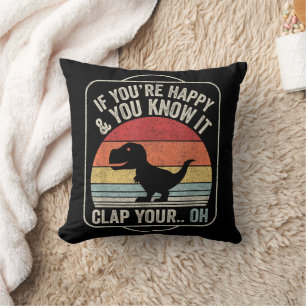 Cojín Decorativo Vintage Retro Si Eres Feliz y Lo Sabes T-Re