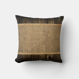 Cojín Decorativo Vintage Rustic Burlap Wood Look #5