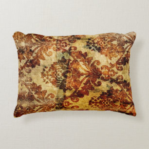 Cojín Decorativo Vintage Rustic Otoño otoño Brown Damask