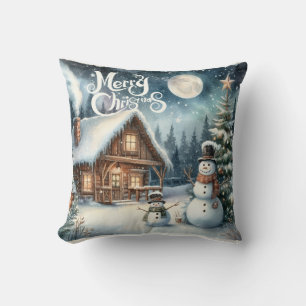 Cojín Decorativo Vintage/Rustic/Snowman/Navidades
