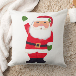 Cojín Decorativo Vintage Santa Claus Feliz Navidad Nostálgica