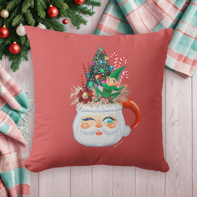 Cojín decorativo Vintage Santa Mug (Subido por el creador)