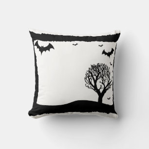 Cojín Decorativo Vintage Scary y espeluznantes murciélagos Happy Ha