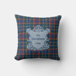 Cojín Decorativo Vintage Scottish Tartan Plaid with Crest