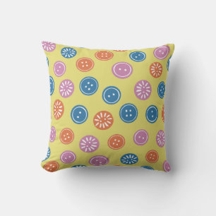 Cojín Decorativo Vintage seamless pattern with buttons on a yellow