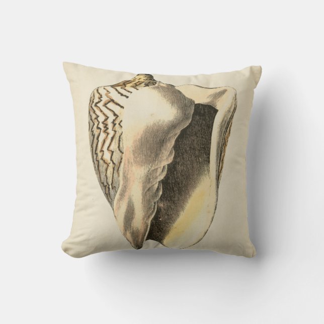 Cojín Decorativo Vintage Sepia Conch Shell (Anverso)