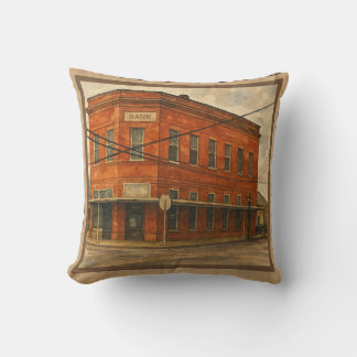 Cojín Decorativo Vintage Small Town Brick Bank en Texas
