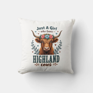 Cojín Decorativo Vintage Solo Una Chica Que Ama Las Vacas Highland