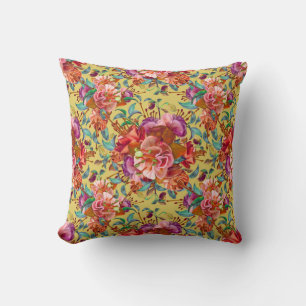 Cojín Decorativo Vintage Spring Watercolor Fuchsia Blooms