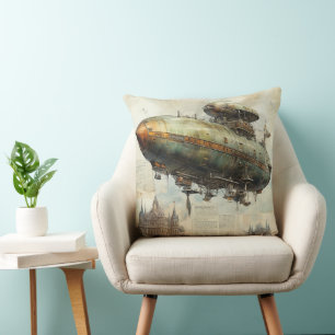 Cojín Decorativo Vintage Steampunk Zeppelin (7) Papel de tejidos