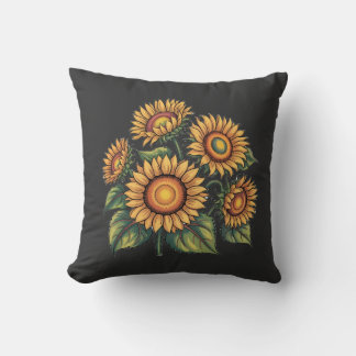Cojín Decorativo Vintage Sunflower Bebe Ilustracion Naturaleza flor