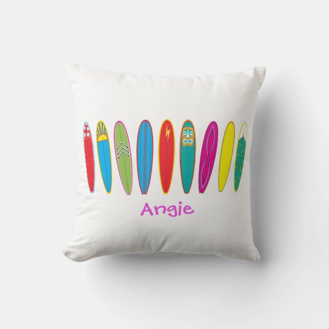 Cojín Decorativo Vintage Surfboards (Anverso)