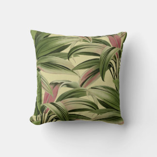 Cojín Decorativo Vintage Tropical Palm Botanical Watercolor Crema