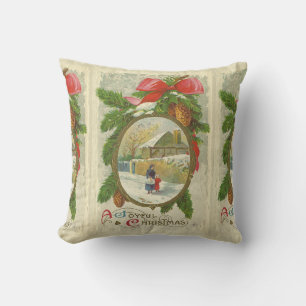 Cojín Decorativo Vintage Un alegre paseo navideño con madre