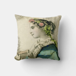Cojín Decorativo Vintage victoriano Cabeza floral Wreath Pillow