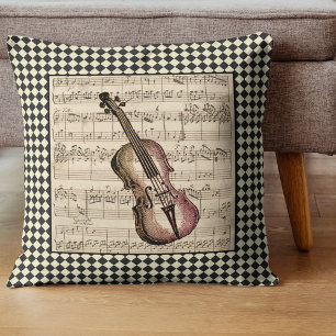 Cojín Decorativo Vintage Violin Harlequin Border