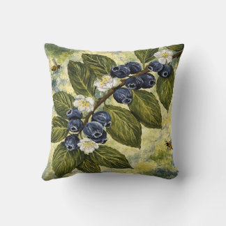 Cojín Decorativo Vintage Watercolor Blueberry Botanical Pillowcase