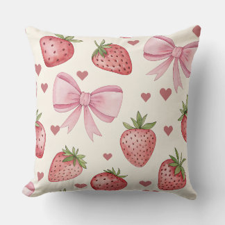 Cojín Decorativo Vintage Watercolor Strawberry Decorative Pillow