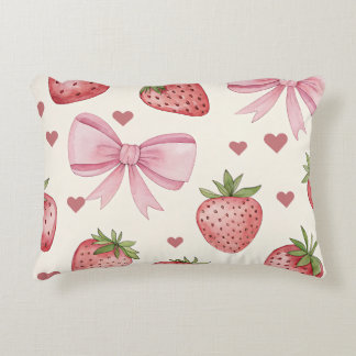 Cojín Decorativo Vintage Watercolor Strawberry Decorative Pillow